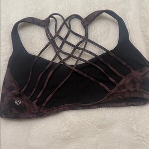 lululemon athletica Black and Brown Crisscross Sports Bra